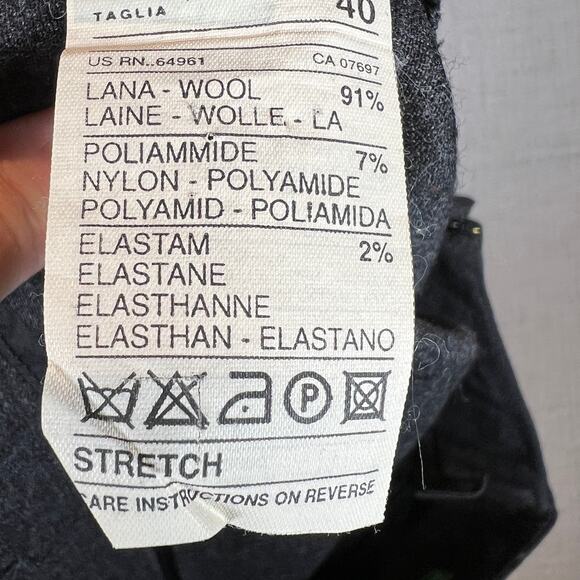 United Colors of Benetton Pencil Skirt Size 8 91% Wool Back Slit Rear Zip Gray - Picture 6 of 8